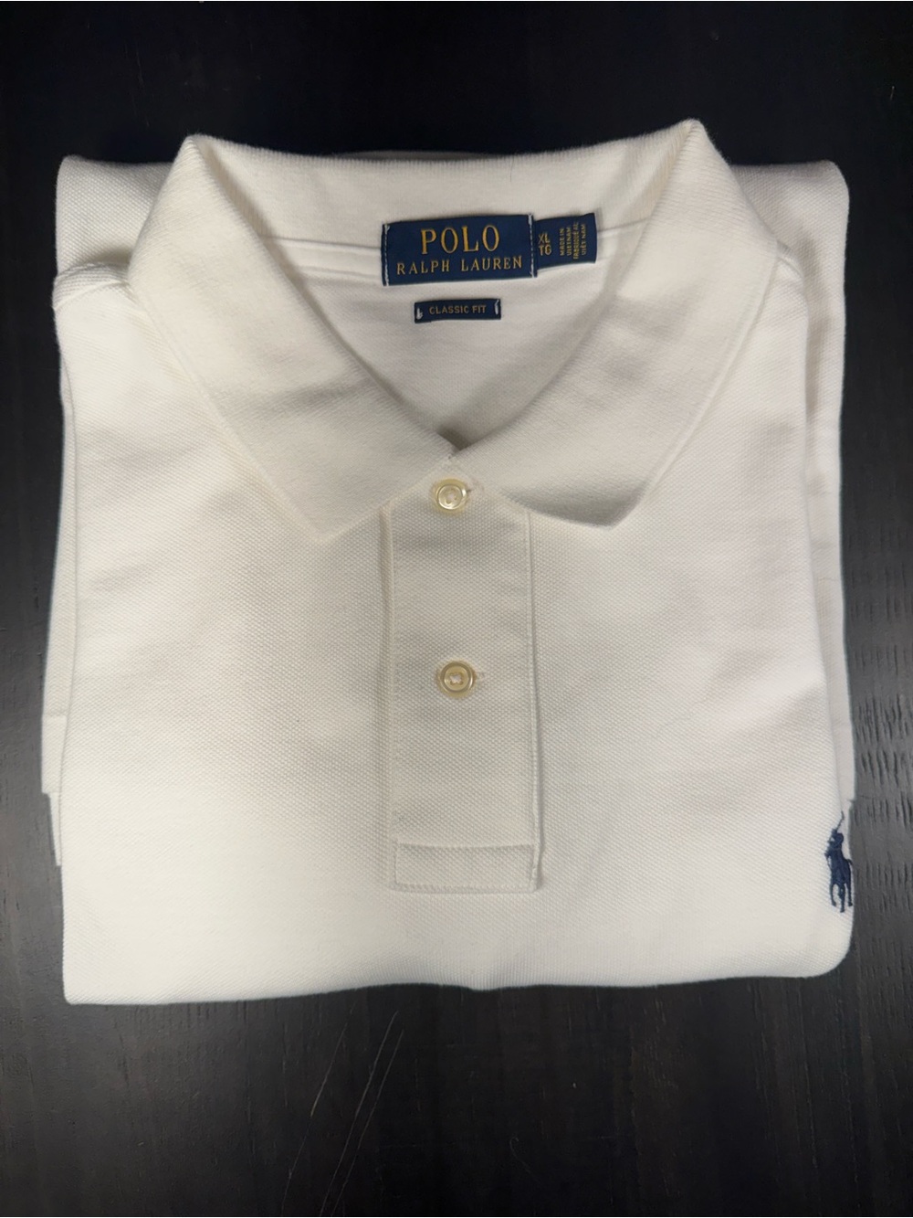 NWOT Polo Ralph Lauren Men's XL Classic Fit White Mesh Short Sleeve Polo Shirt